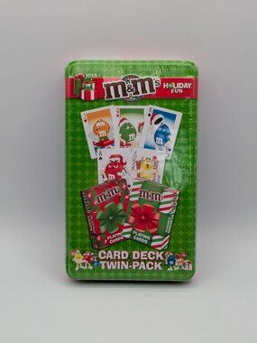 M&M's Holiday Fun Card Deck Twin-Pack NWT Sealed, Playing Cards Collectible Tin